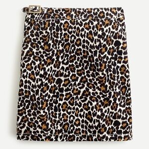 Buckle Mini Skirt in Leopard Corduroy